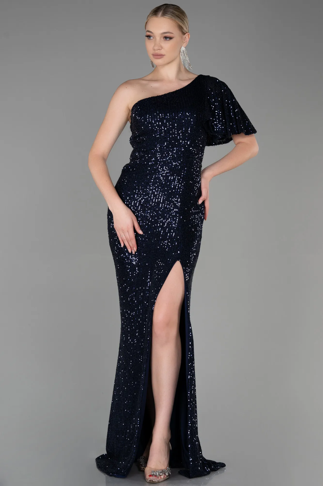 Navy Blue-Long Mermaid Evening Dress ABU1891