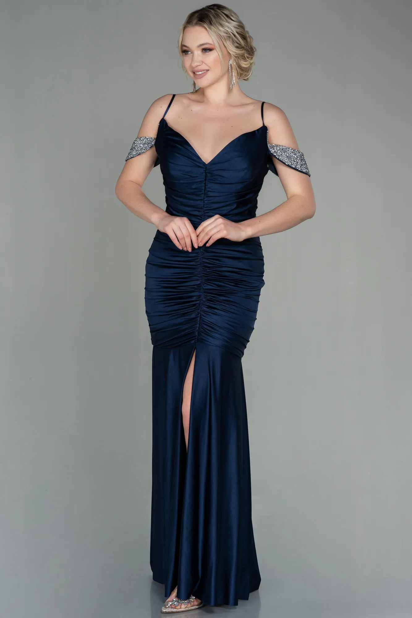 Navy Blue-Long Mermaid Evening Dress ABU2899