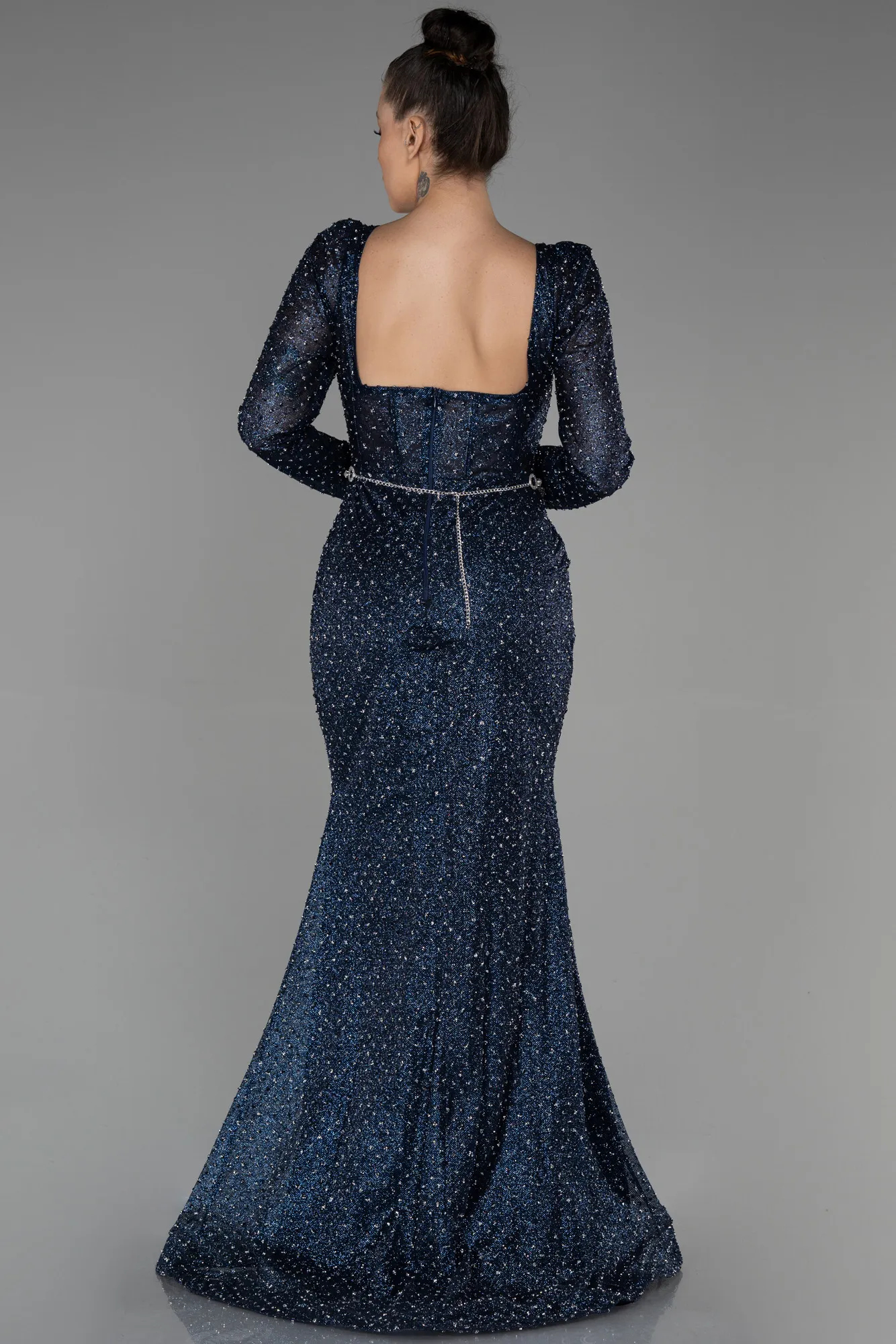 Navy Blue-Long Mermaid Evening Dress ABU3305
