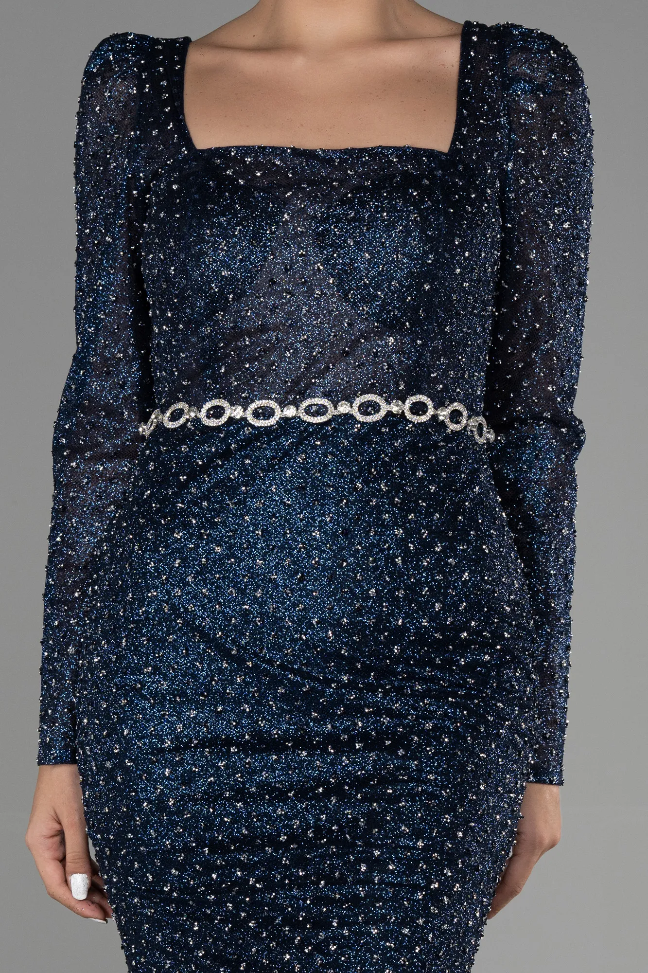 Navy Blue-Long Mermaid Evening Dress ABU3305