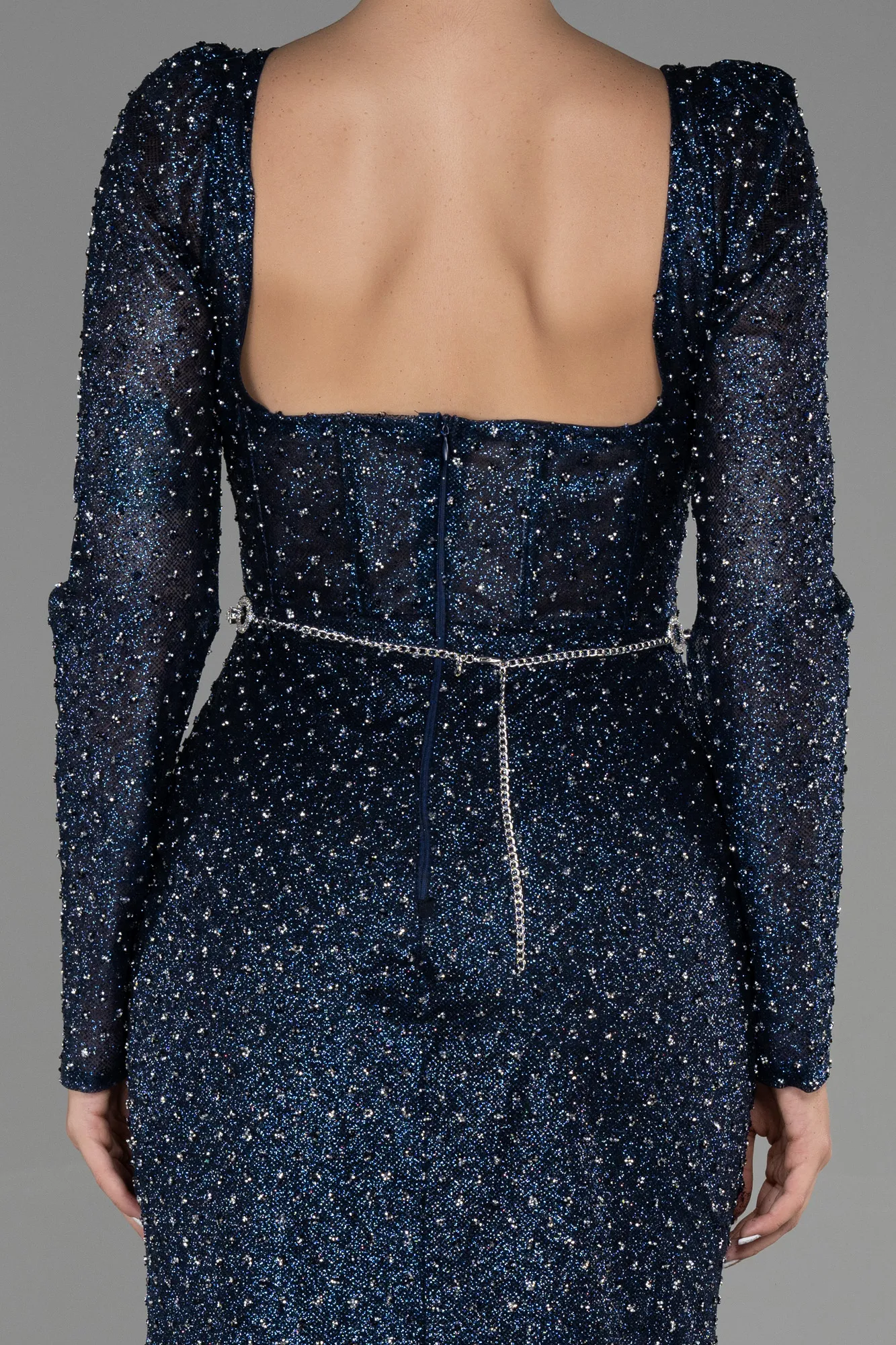 Navy Blue-Long Mermaid Evening Dress ABU3305