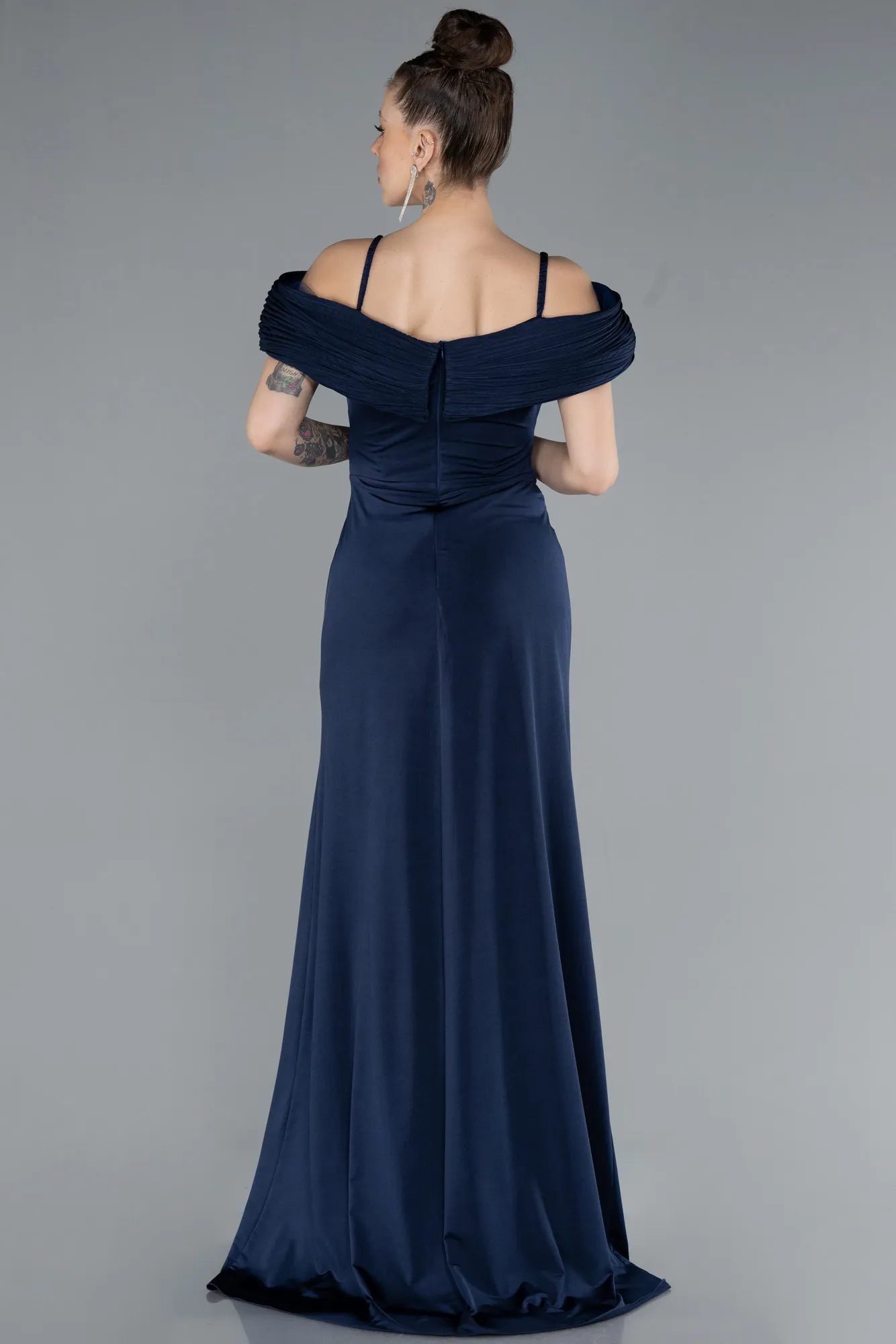 Navy Blue-Long Mermaid Evening Gown ABU4664
