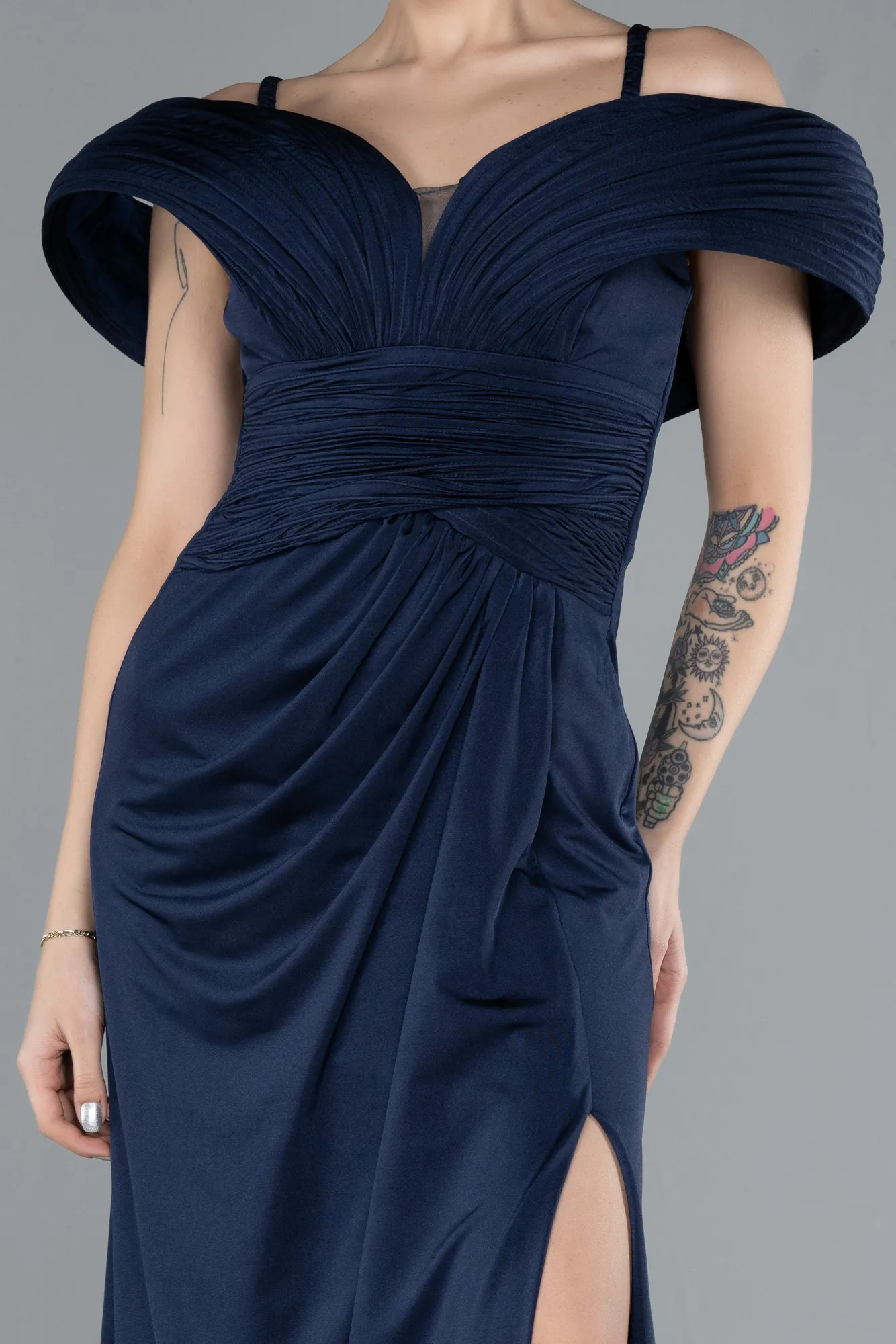 Navy Blue-Long Mermaid Evening Gown ABU4664