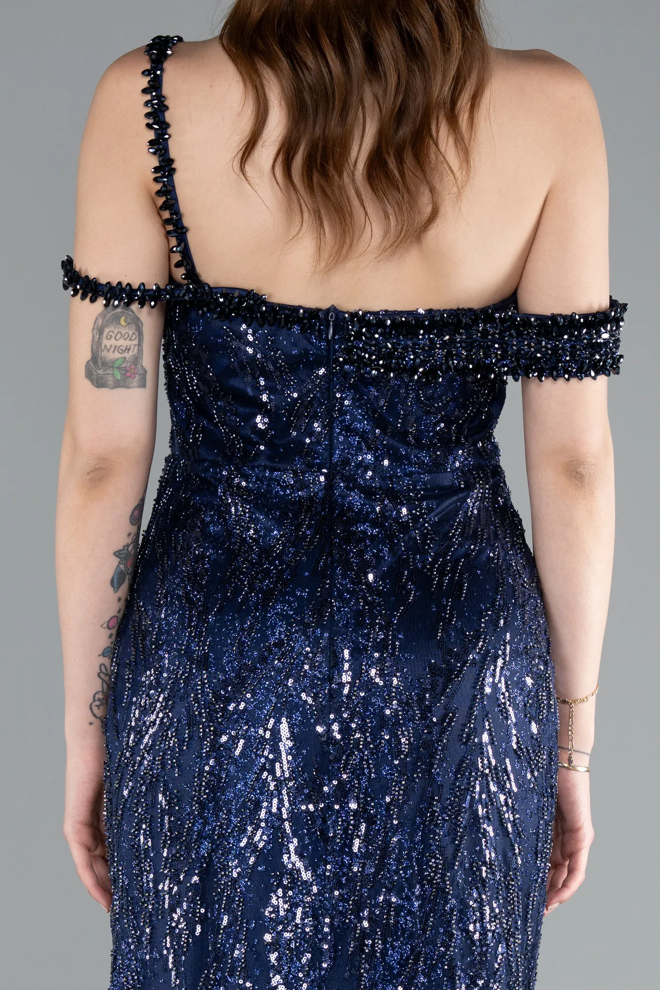 Navy Blue-Long Mermaid Evening Gown ABU4916