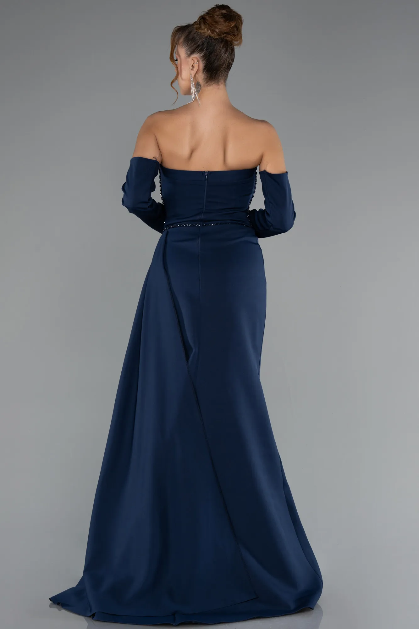 Navy Blue-Long Mermaid Evening Gown ABU5365