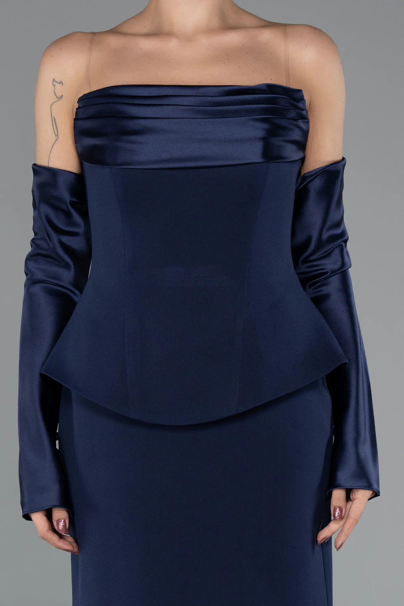 Navy Blue-Long Mermaid Evening Gown ABU5421