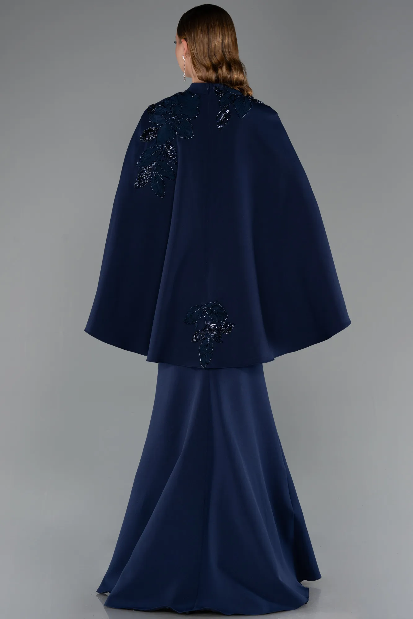 Navy Blue-Long Mermaid Evening Gown ABU5485