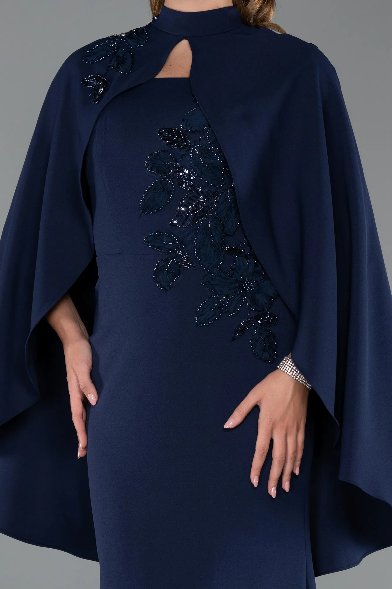 Navy Blue-Long Mermaid Evening Gown ABU5485