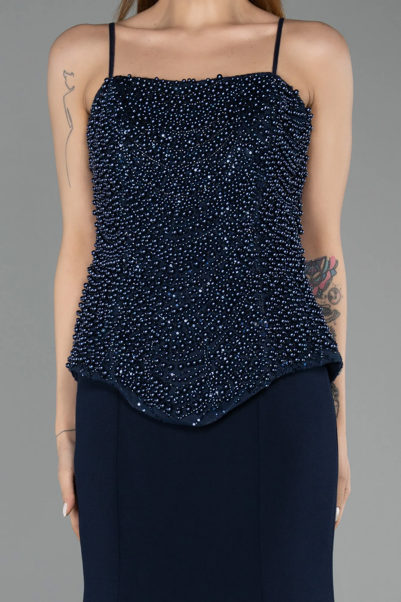 Navy Blue-Long Mermaid Evening Gown ABU5543