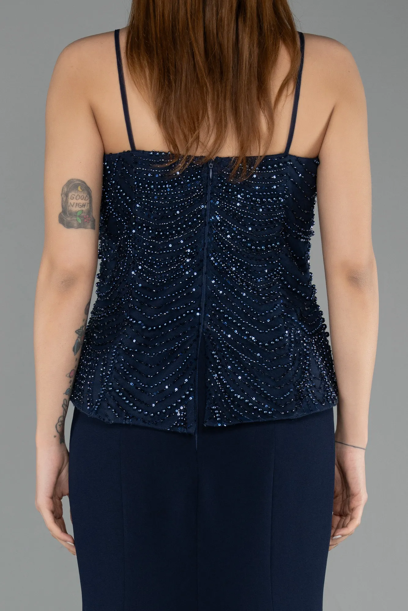 Navy Blue-Long Mermaid Evening Gown ABU5543