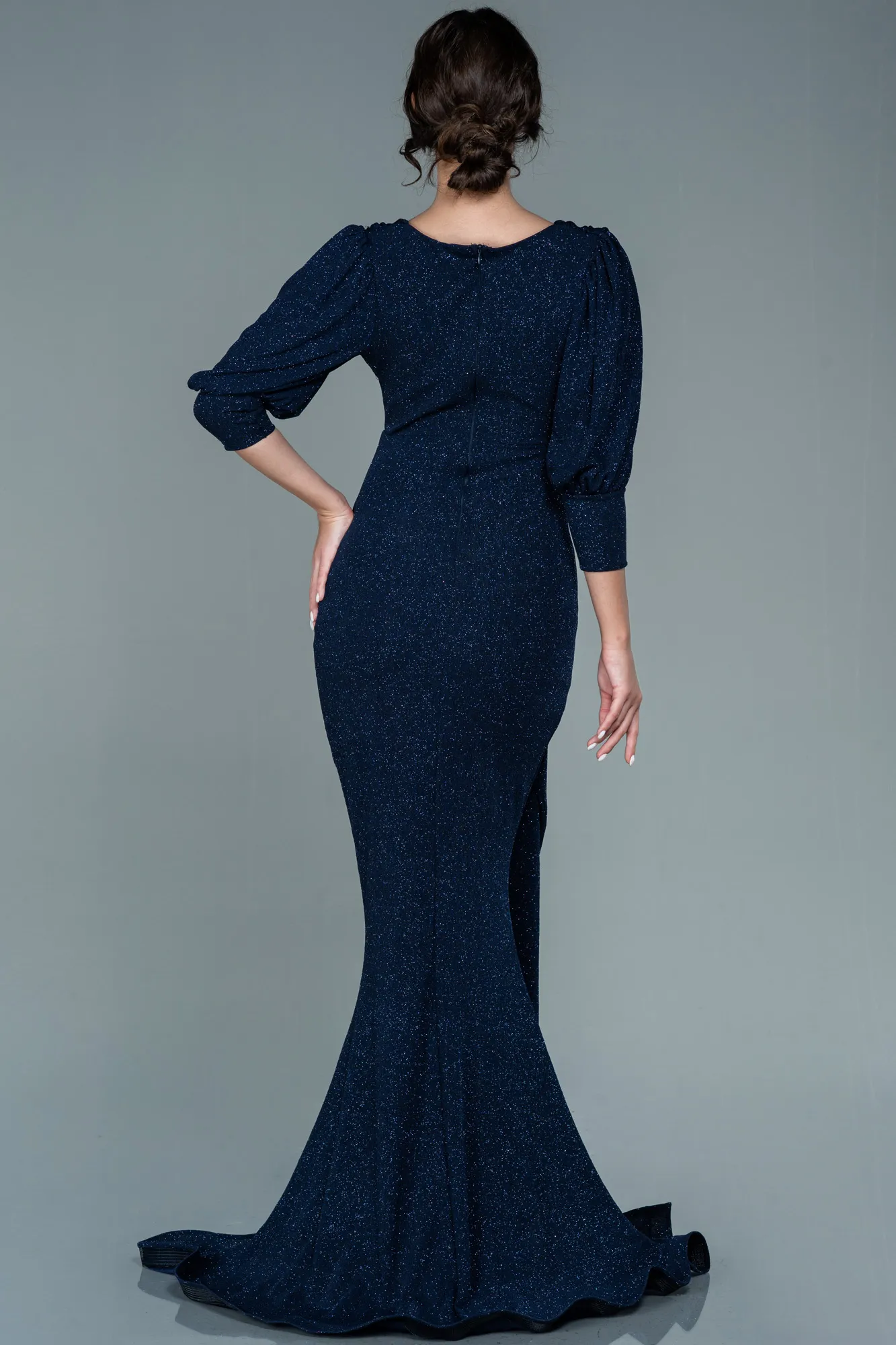 Navy Blue-Long Mermaid Prom Dress ABU2619