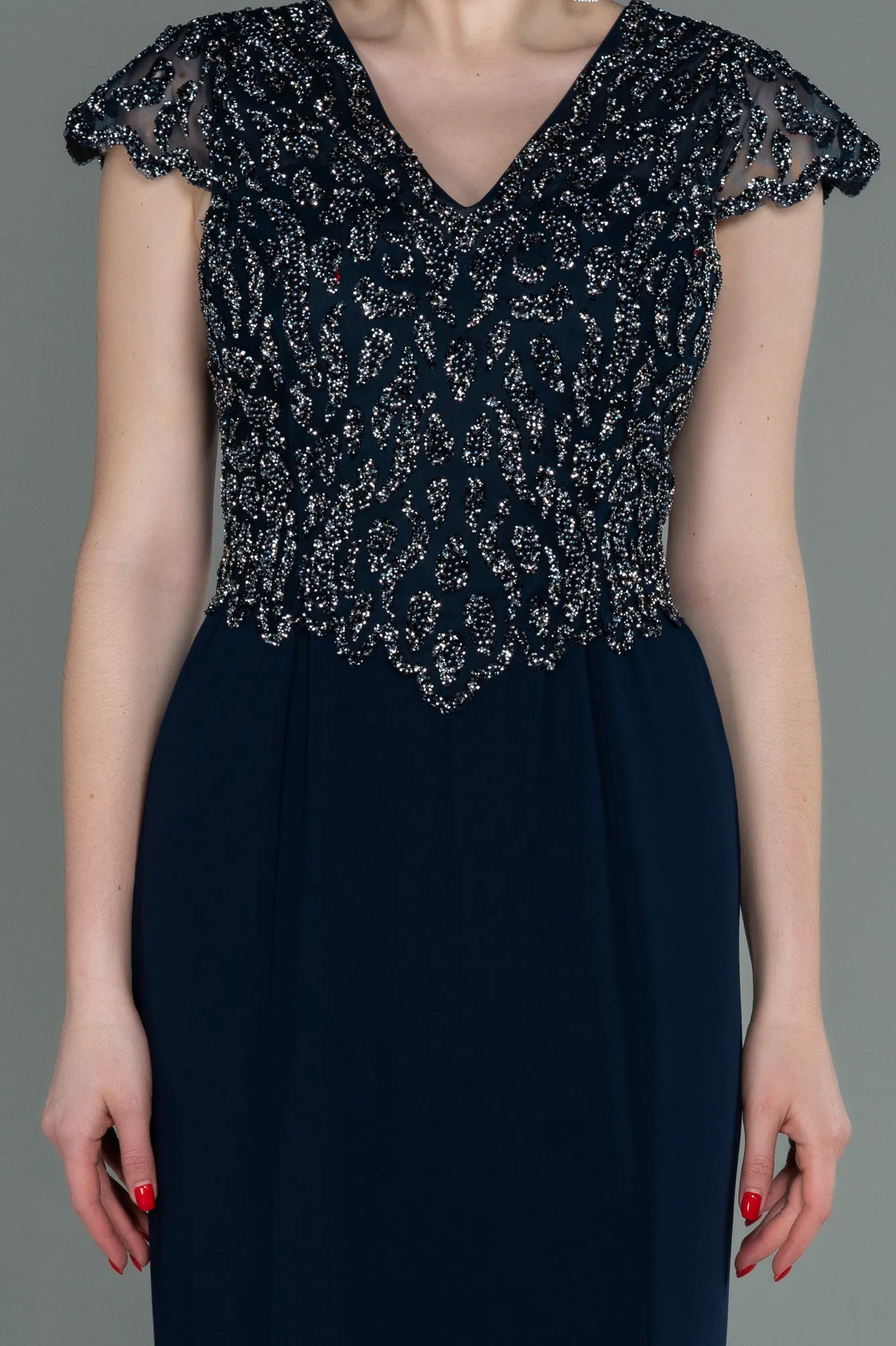 Navy Blue-Long Mermaid Prom Dress ABU3102