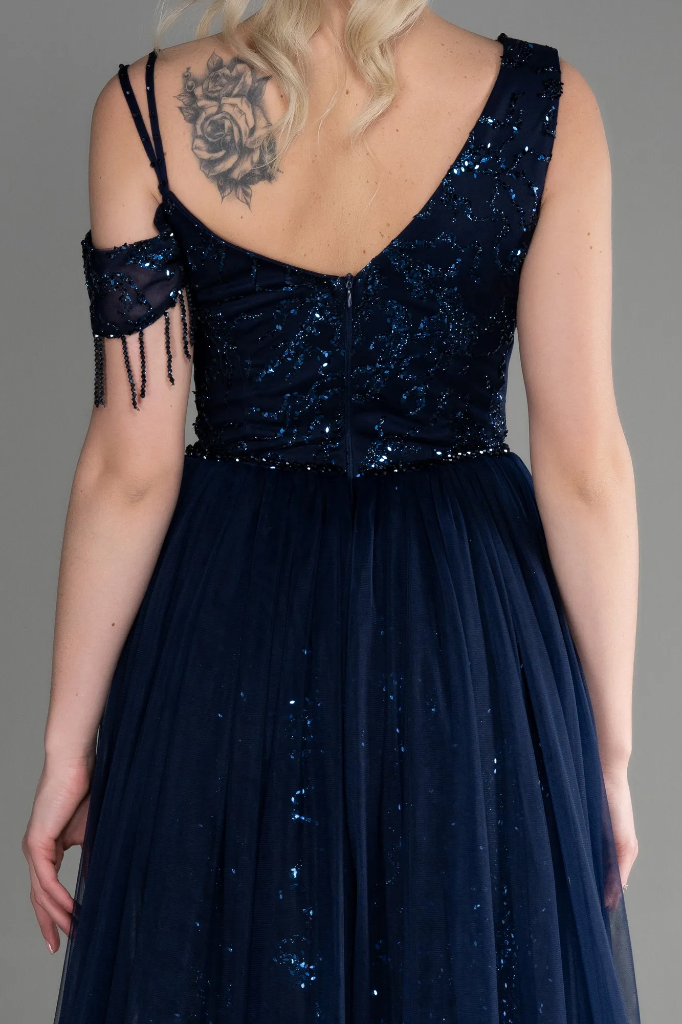 Navy Blue-Long Mermaid Prom Dress ABU3638