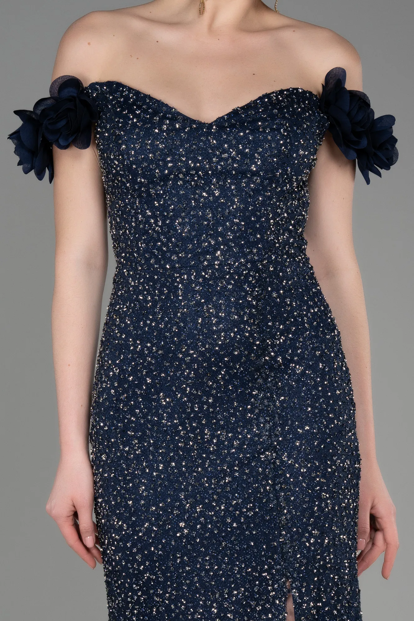 Navy Blue-Long Mermaid Prom Dress ABU3776