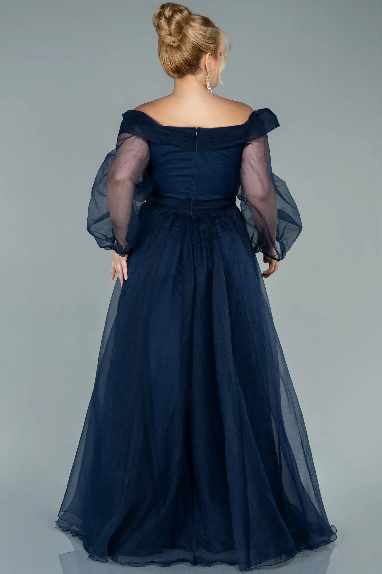 Navy Blue-Long Oversized Evening Dress ABU1535