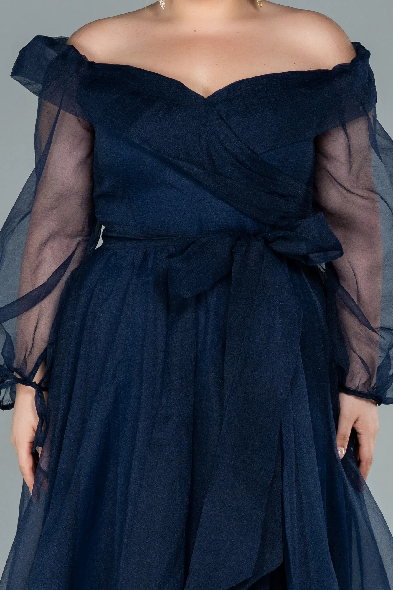 Navy Blue-Long Oversized Evening Dress ABU1535