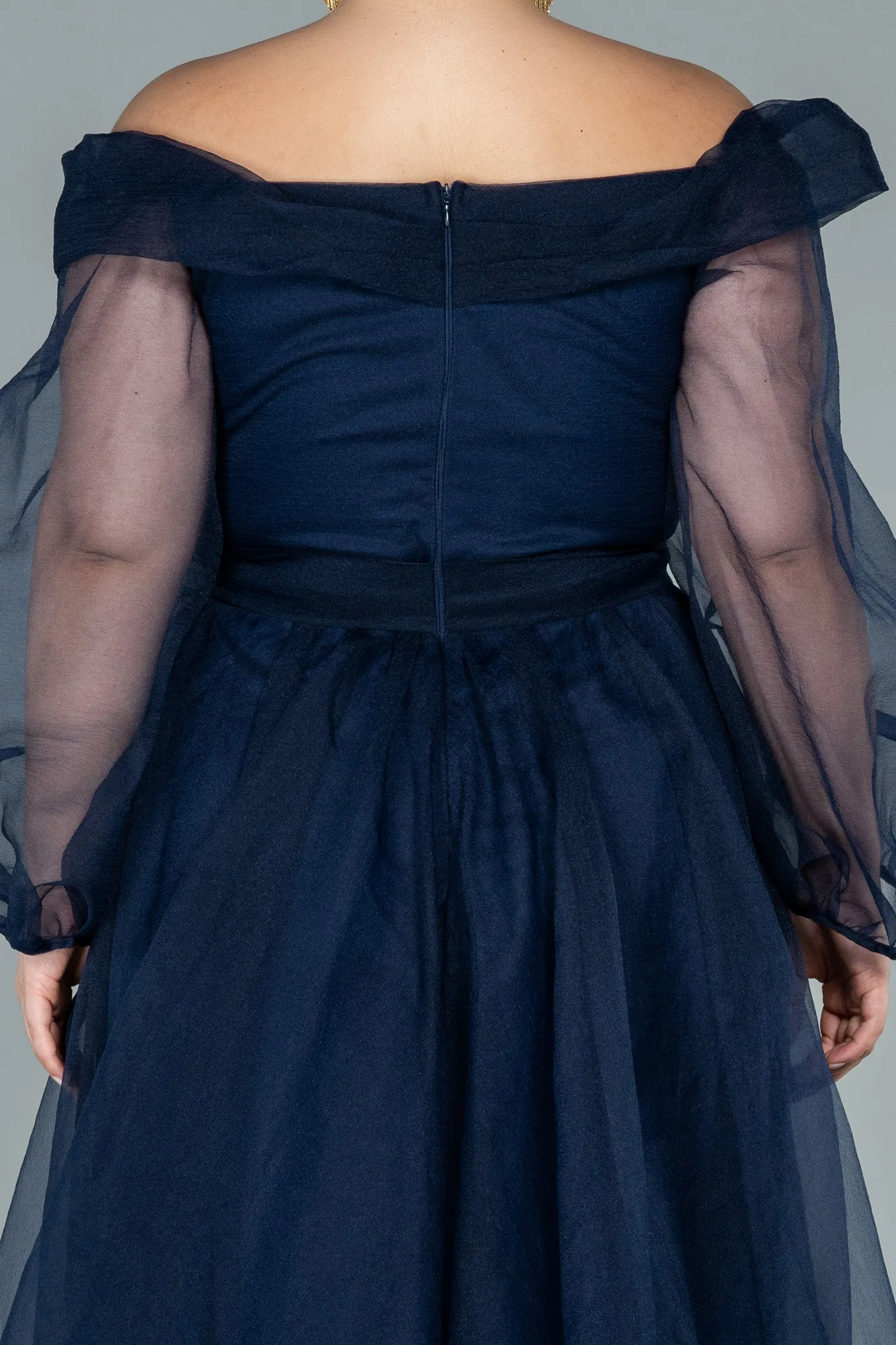 Navy Blue-Long Oversized Evening Dress ABU1535