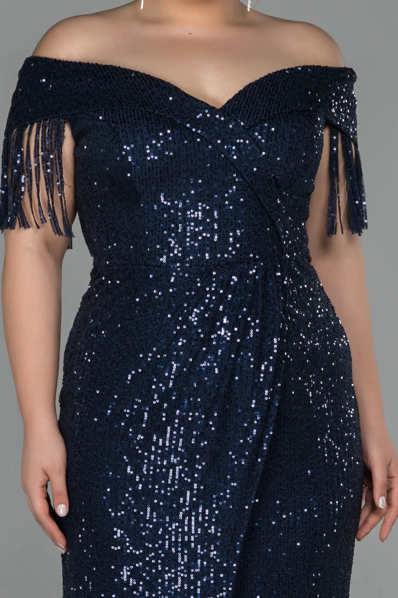 Navy Blue-Long Oversized Evening Dress ABU1745