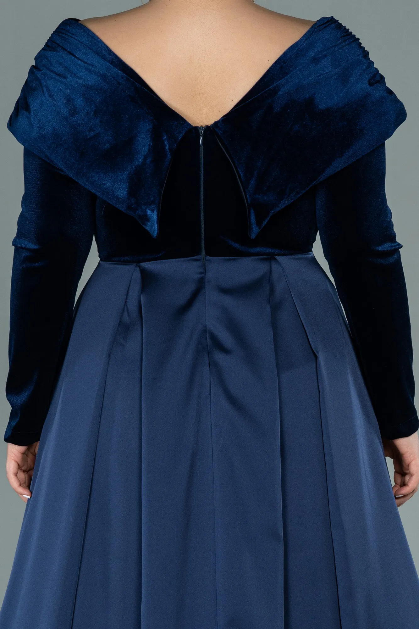 Navy Blue-Long Oversized Evening Dress ABU2084