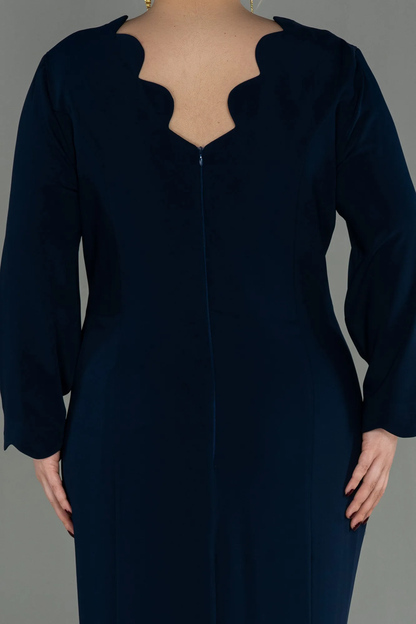 Navy Blue-Long Oversized Evening Dress ABU2213