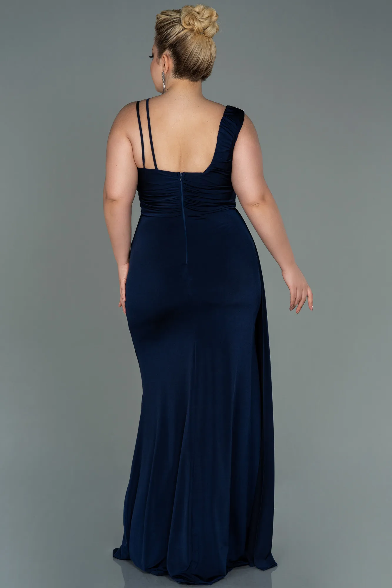Navy Blue-Long Oversized Evening Dress ABU3148