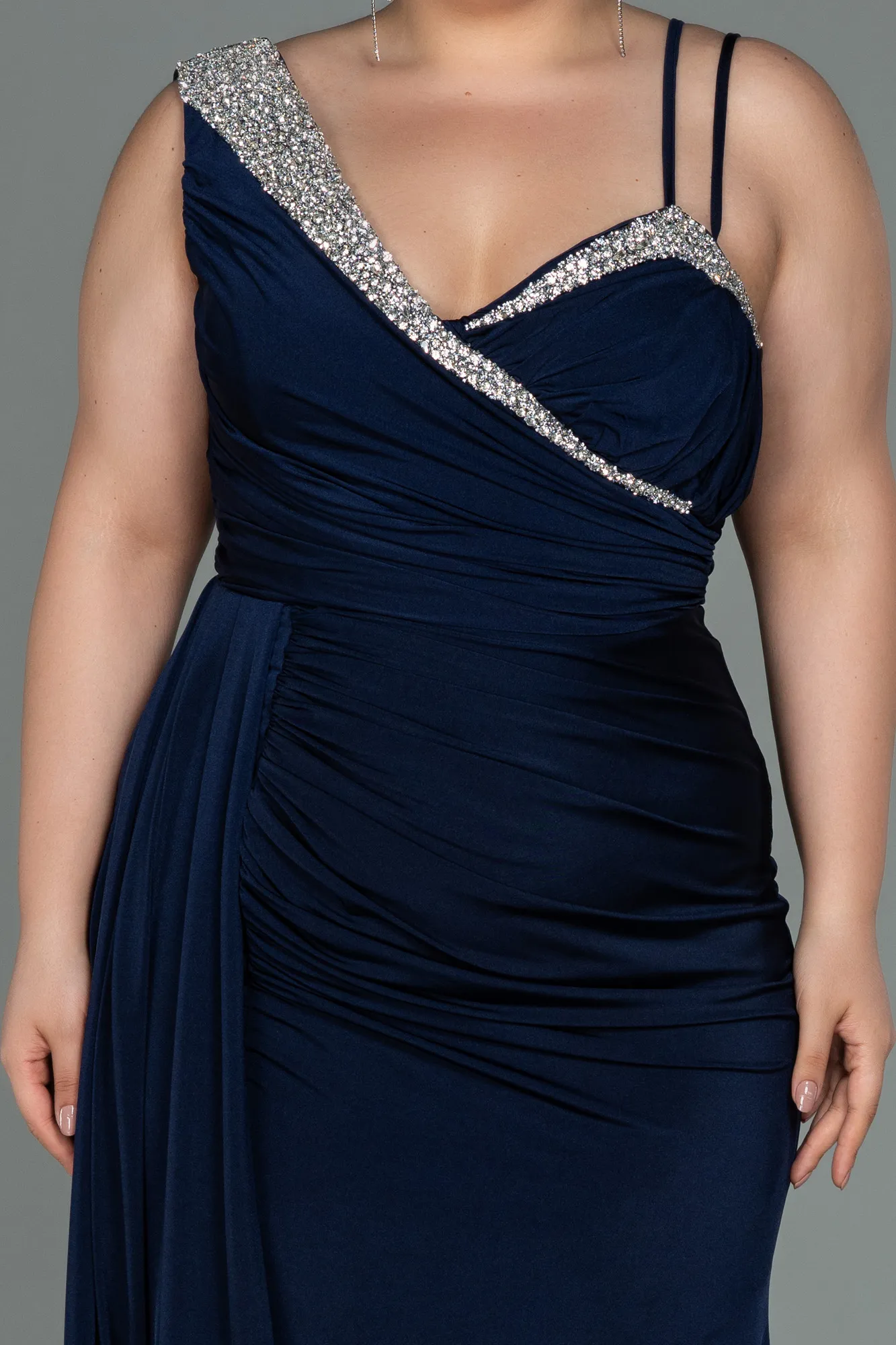 Navy Blue-Long Oversized Evening Dress ABU3148