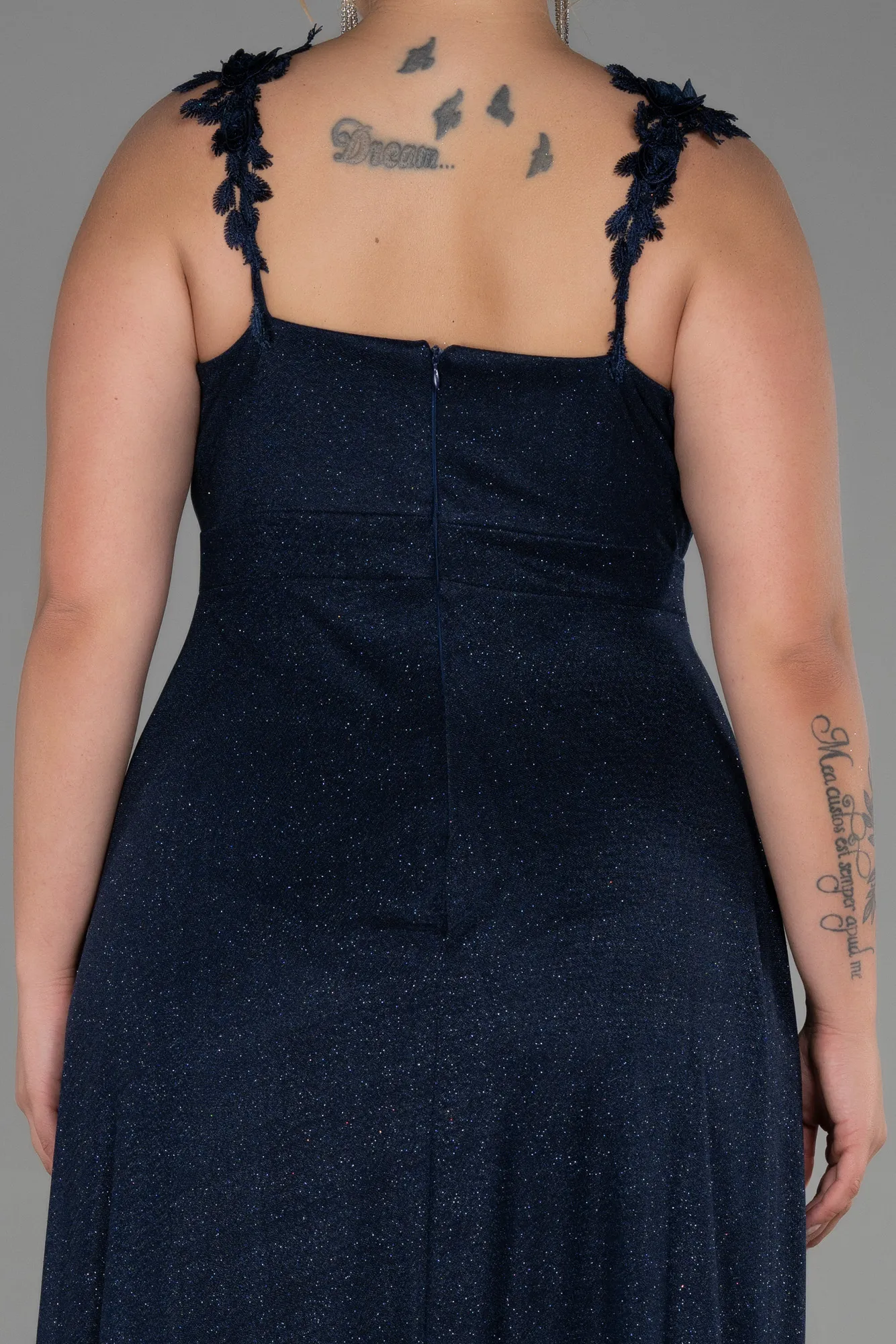 Navy Blue-Long Oversized Evening Dress ABU3174