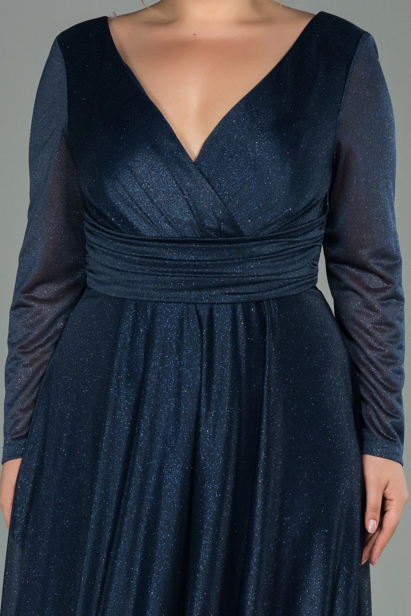 Navy Blue-Long Oversized Evening Dress ABU991