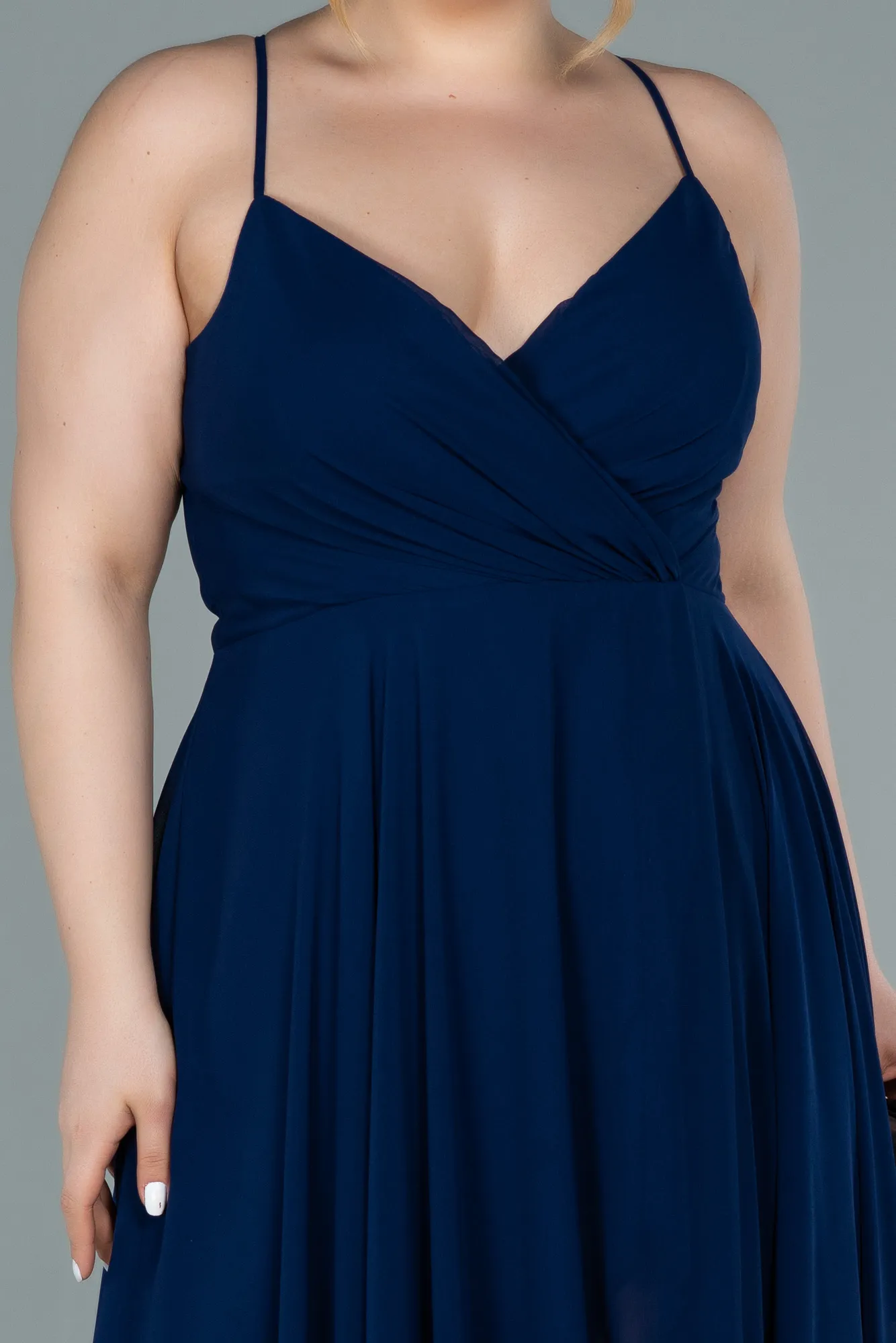 Navy Blue-Long Plus Size Evening Dress ABU1324