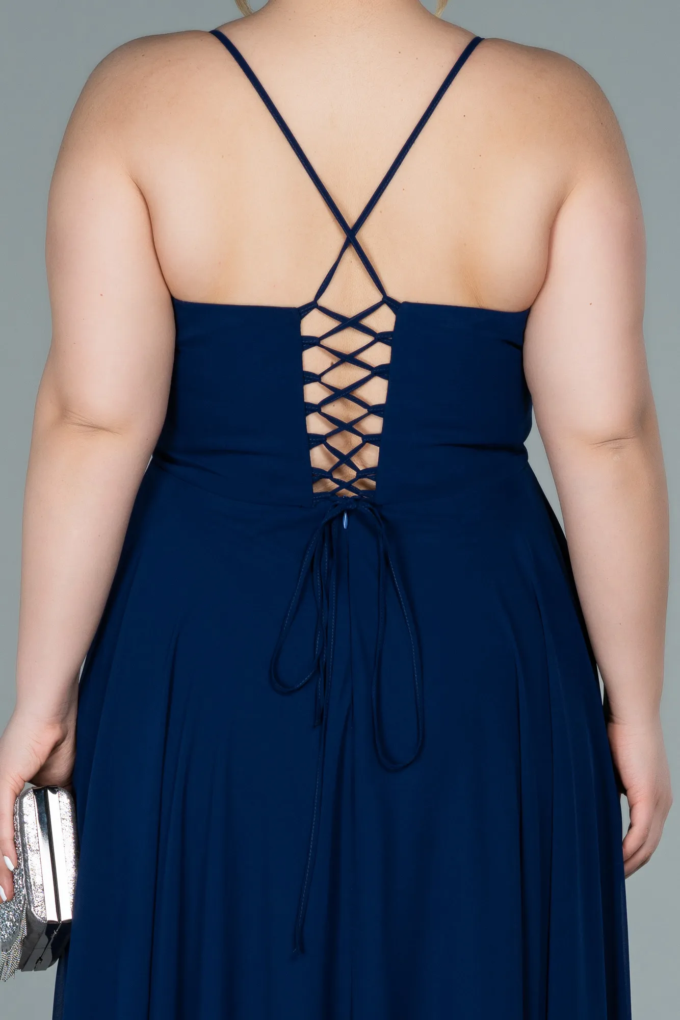 Navy Blue-Long Plus Size Evening Dress ABU1324