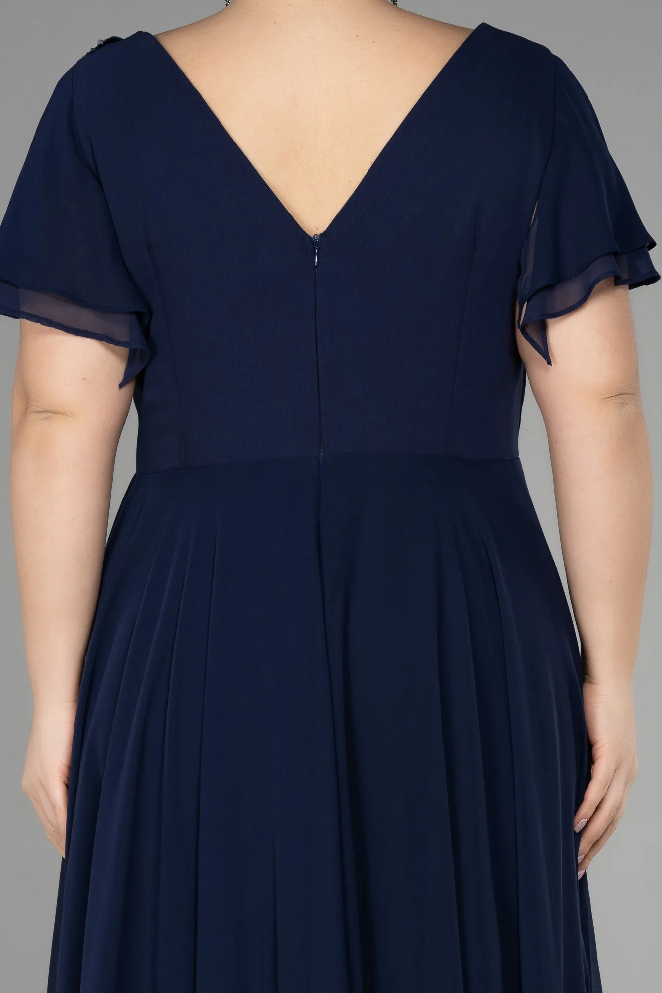 Navy Blue-Long Plus Size Evening Dress ABU1562