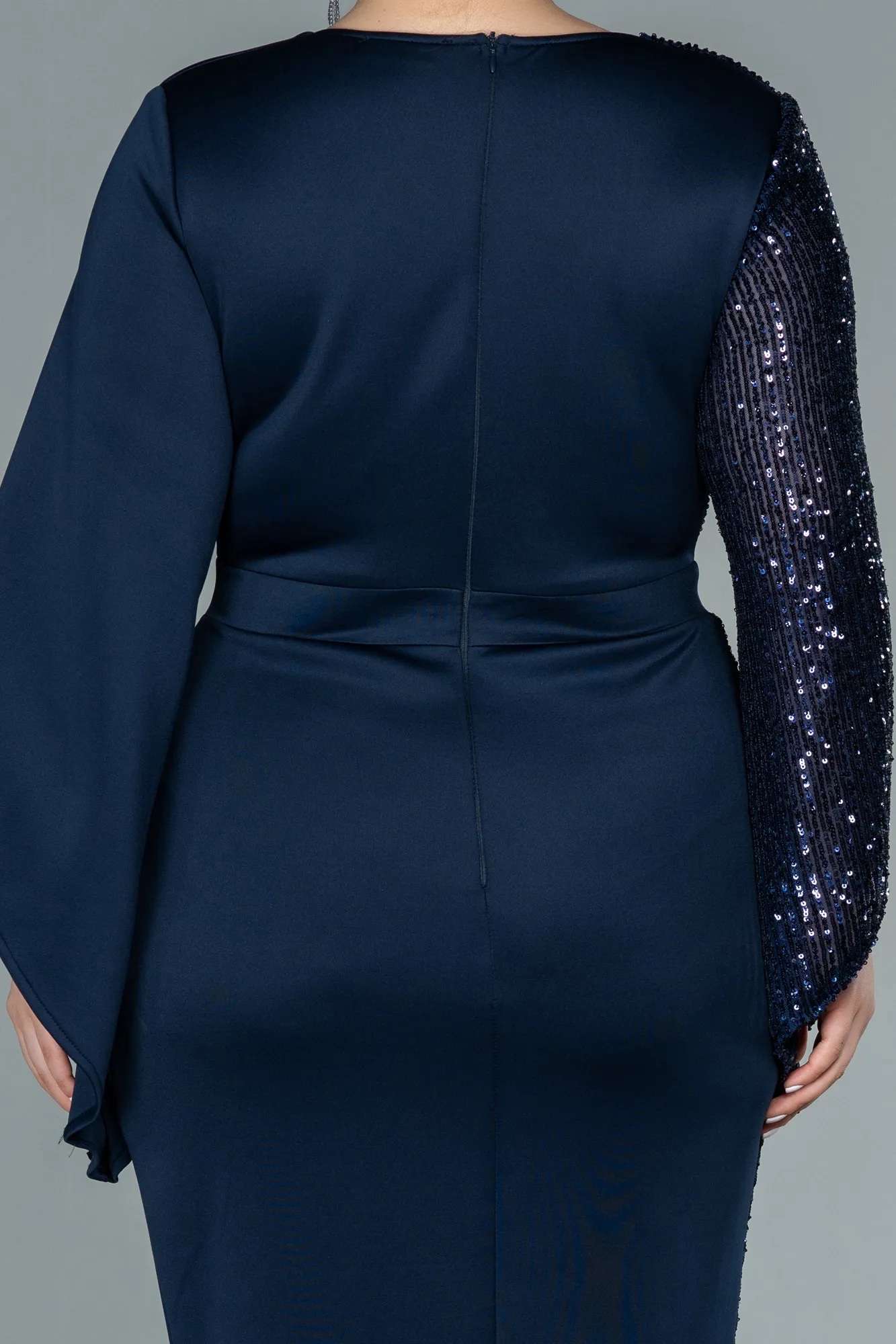 Navy Blue-Long Plus Size Evening Dress ABU2149