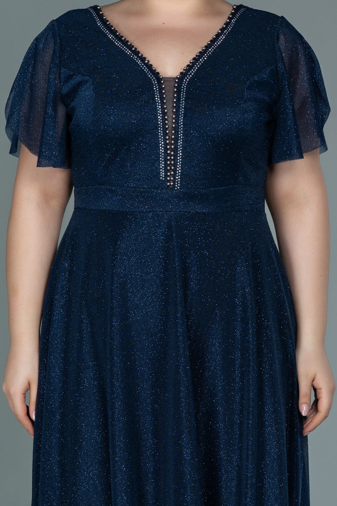 Navy Blue-Long Plus Size Evening Dress ABU2310