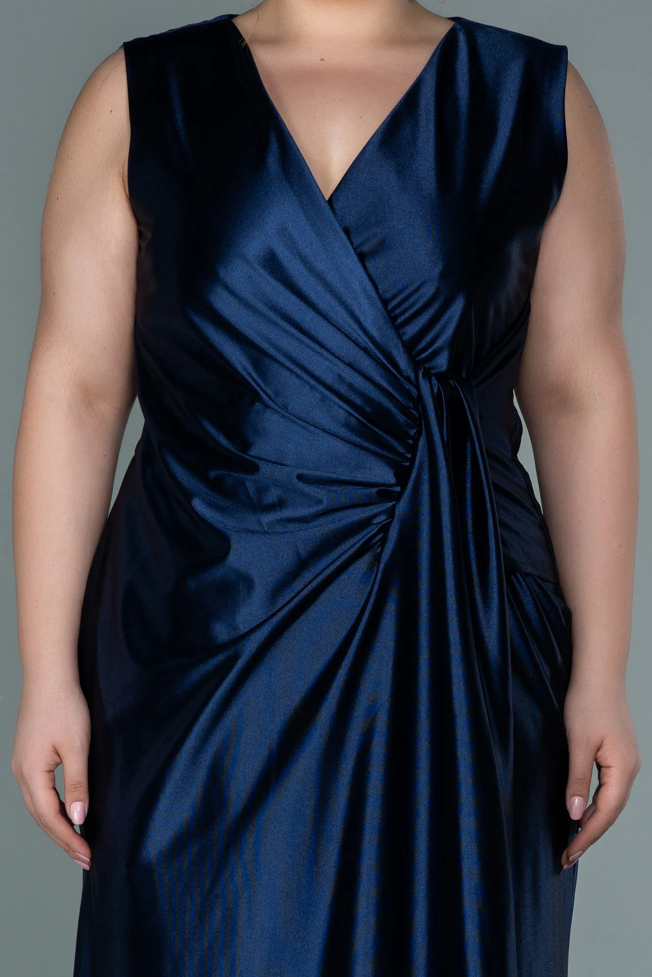 Navy Blue-Long Plus Size Evening Dress ABU2366