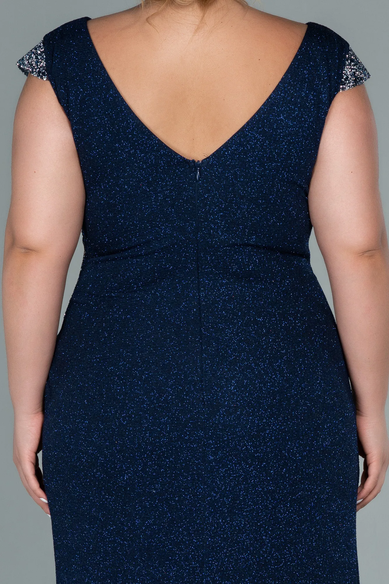 Navy Blue-Long Plus Size Evening Dress ABU2438