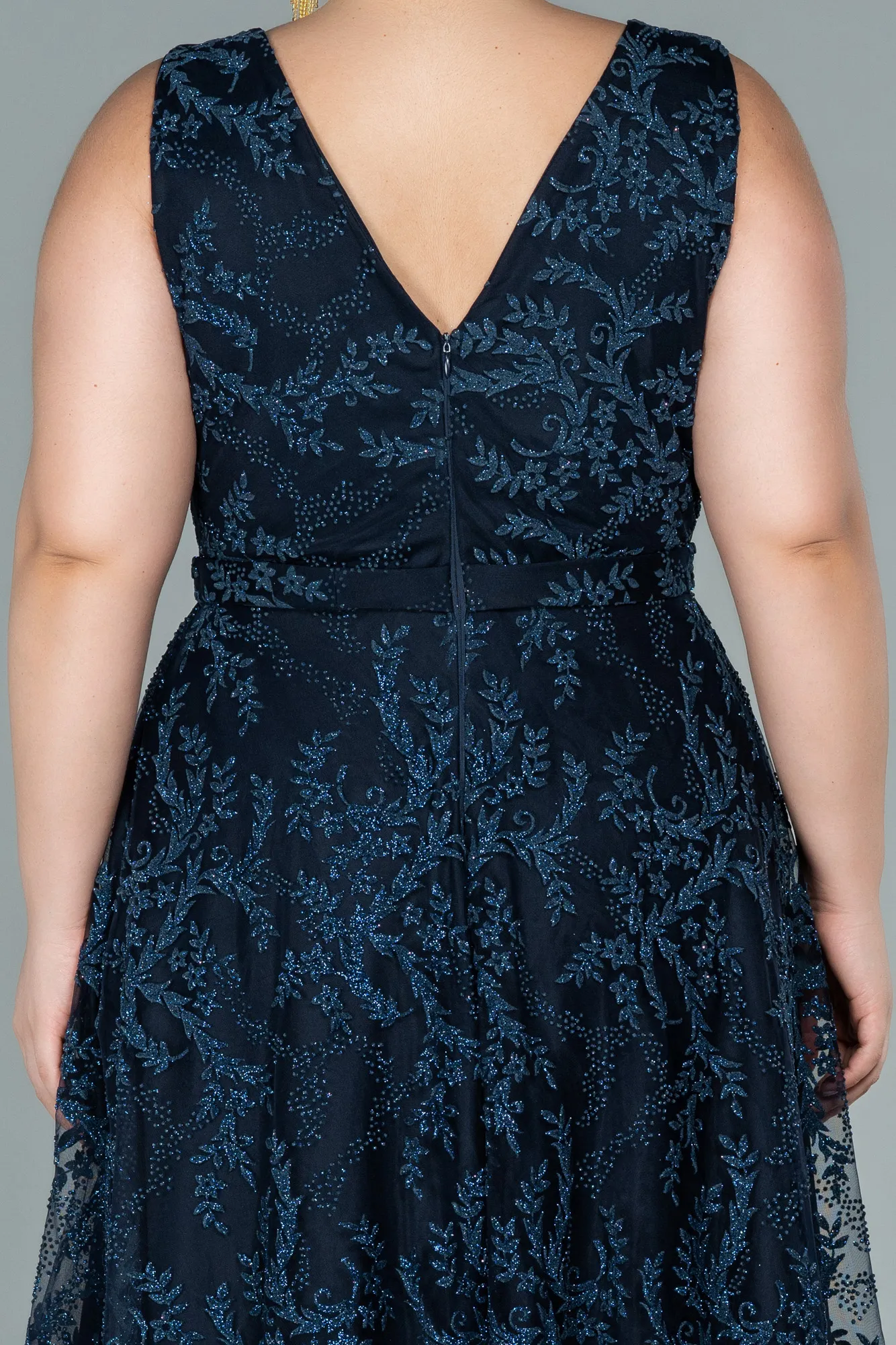 Navy Blue-Long Plus Size Evening Dress ABU2537