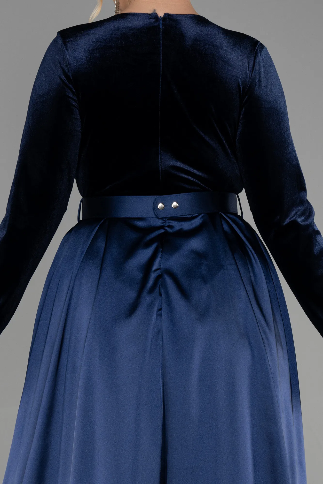 Navy Blue-Long Plus Size Evening Dress ABU2615