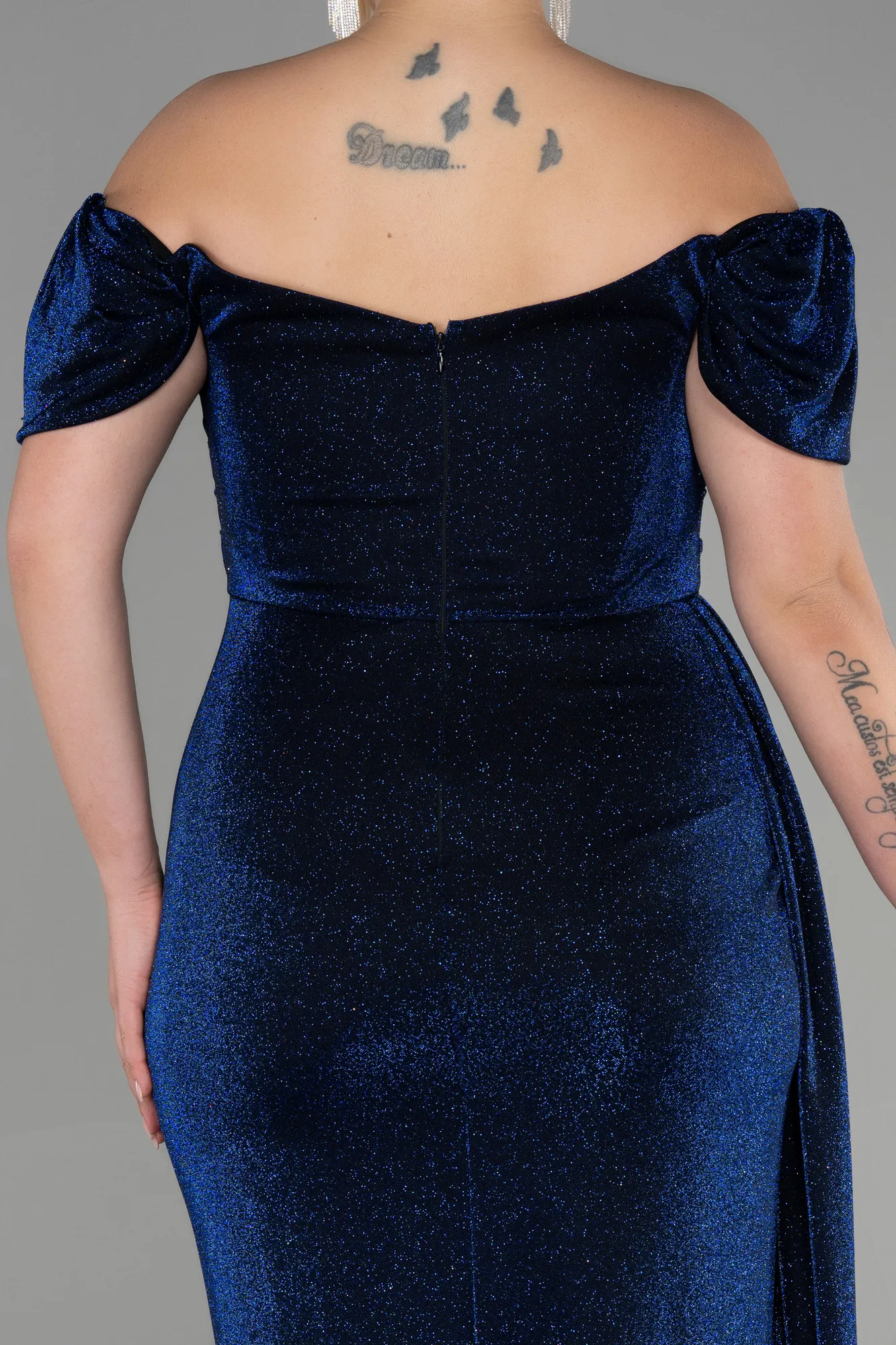 Navy Blue-Long Plus Size Evening Dress ABU2658