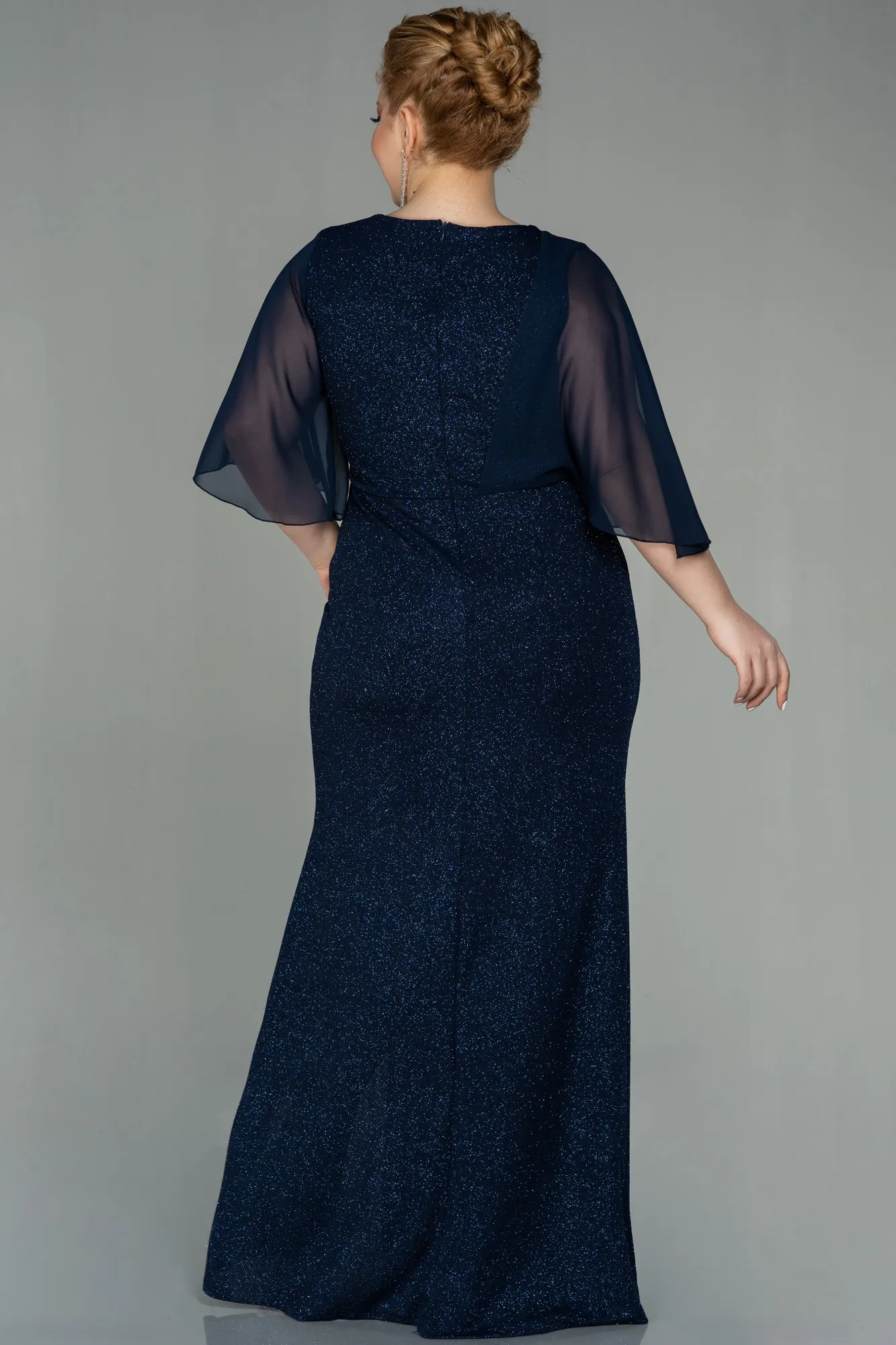 Navy Blue-Long Plus Size Evening Dress ABU2857
