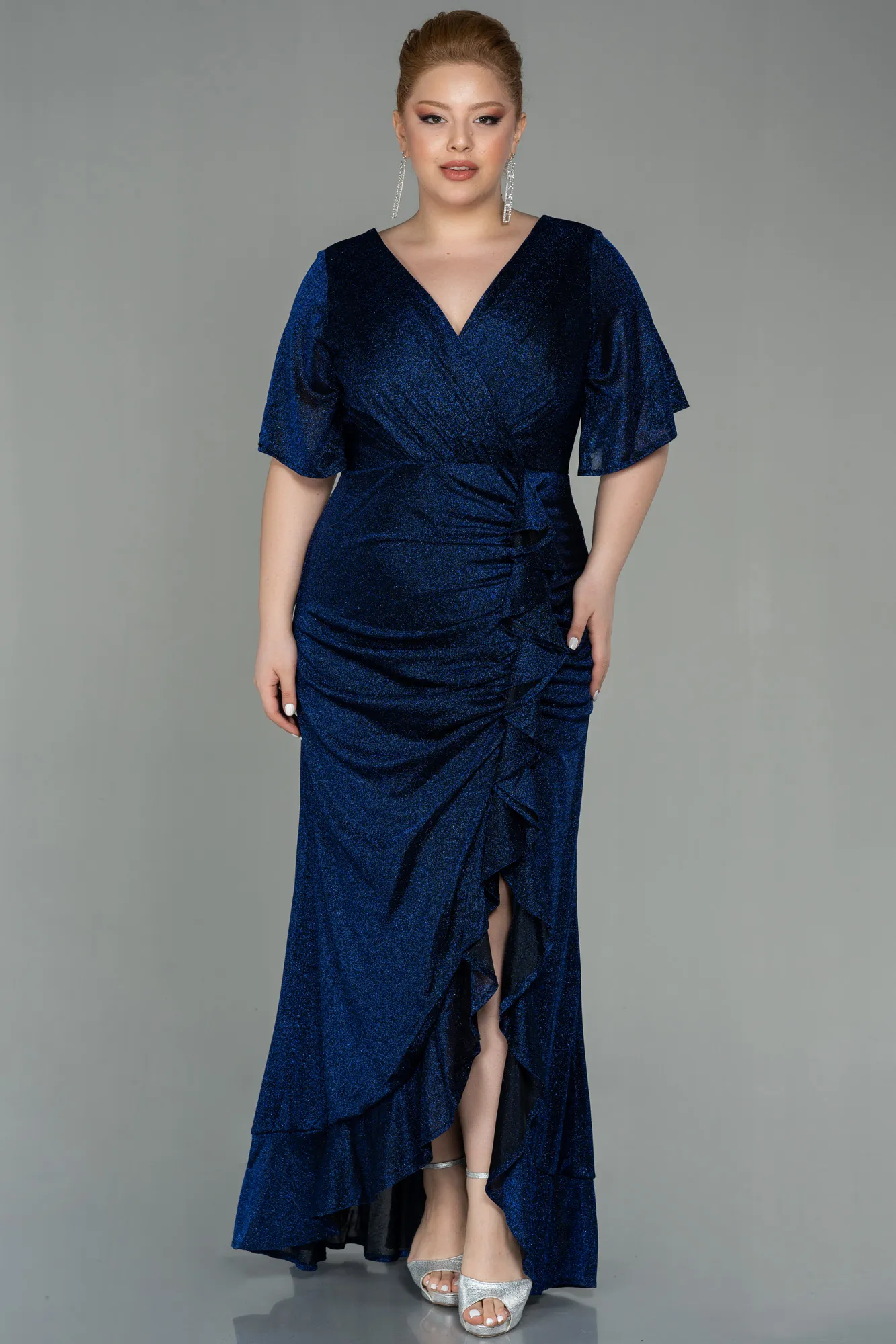 Navy Blue-Long Plus Size Evening Dress ABU2867