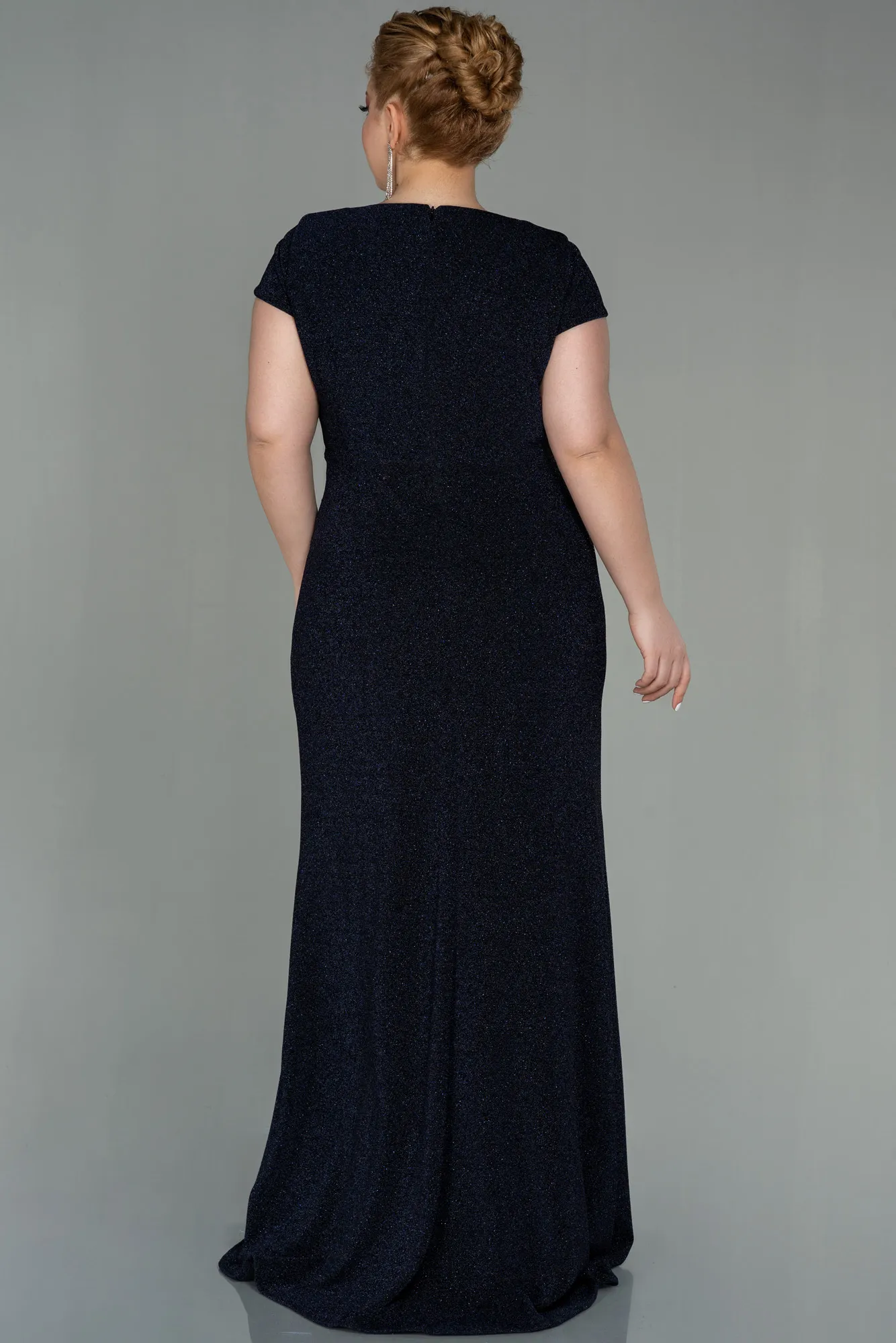 Navy Blue-Long Plus Size Evening Dress ABU2870