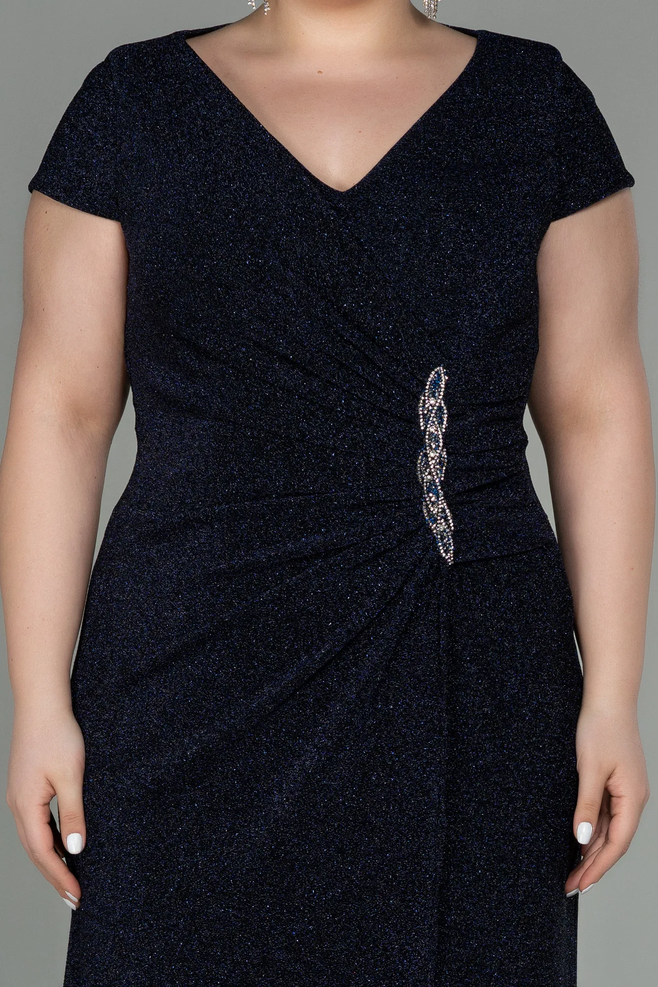 Navy Blue-Long Plus Size Evening Dress ABU2870