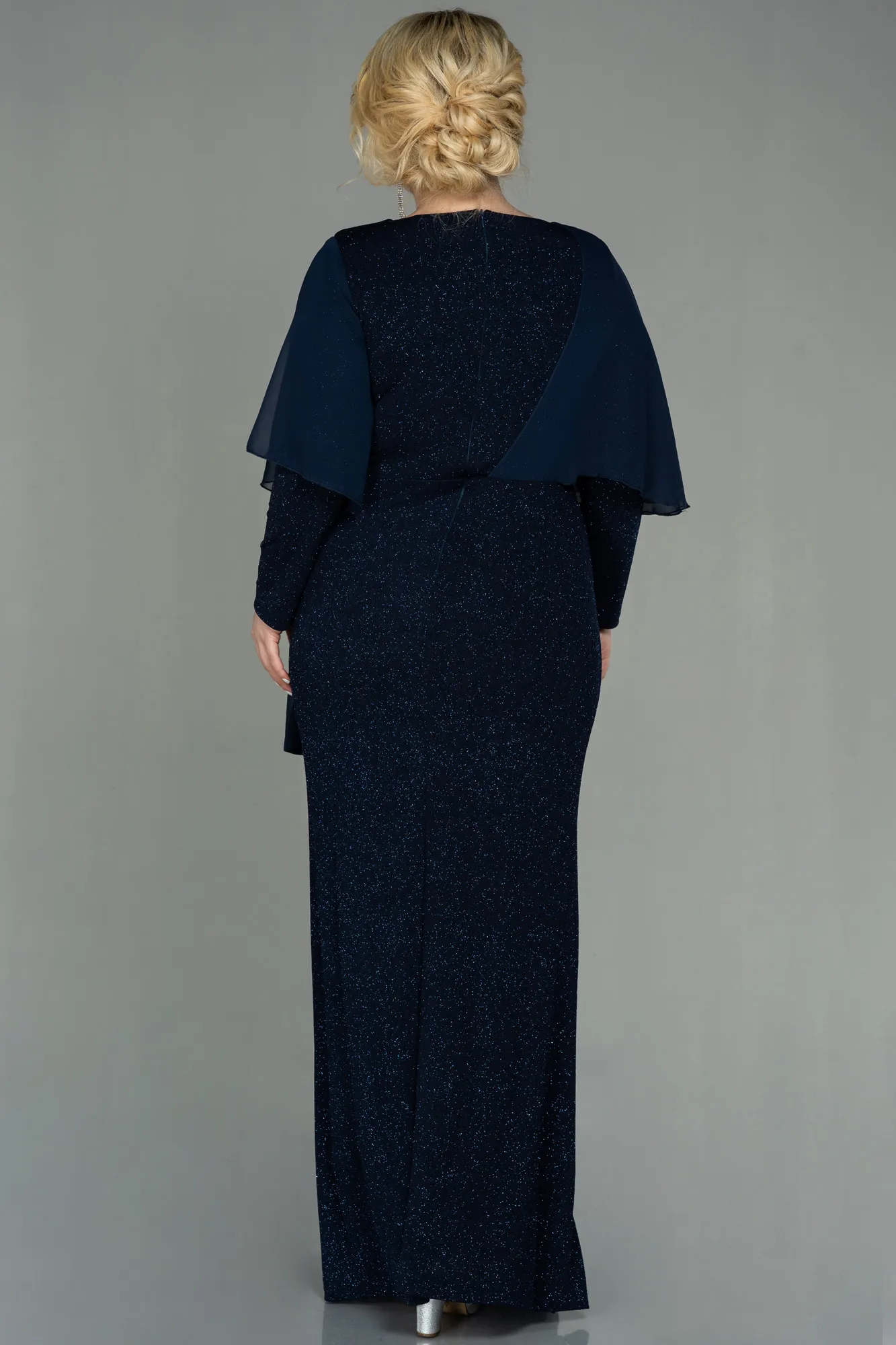 Navy Blue-Long Plus Size Evening Dress ABU3013