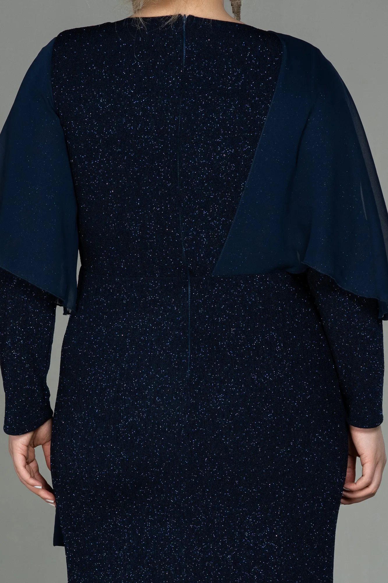 Navy Blue-Long Plus Size Evening Dress ABU3013