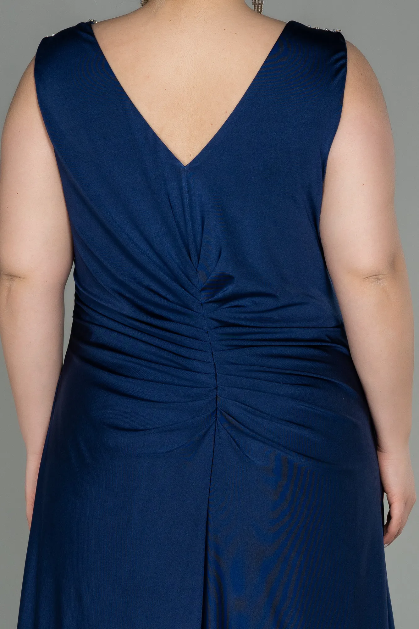 Navy Blue-Long Plus Size Evening Dress ABU3018