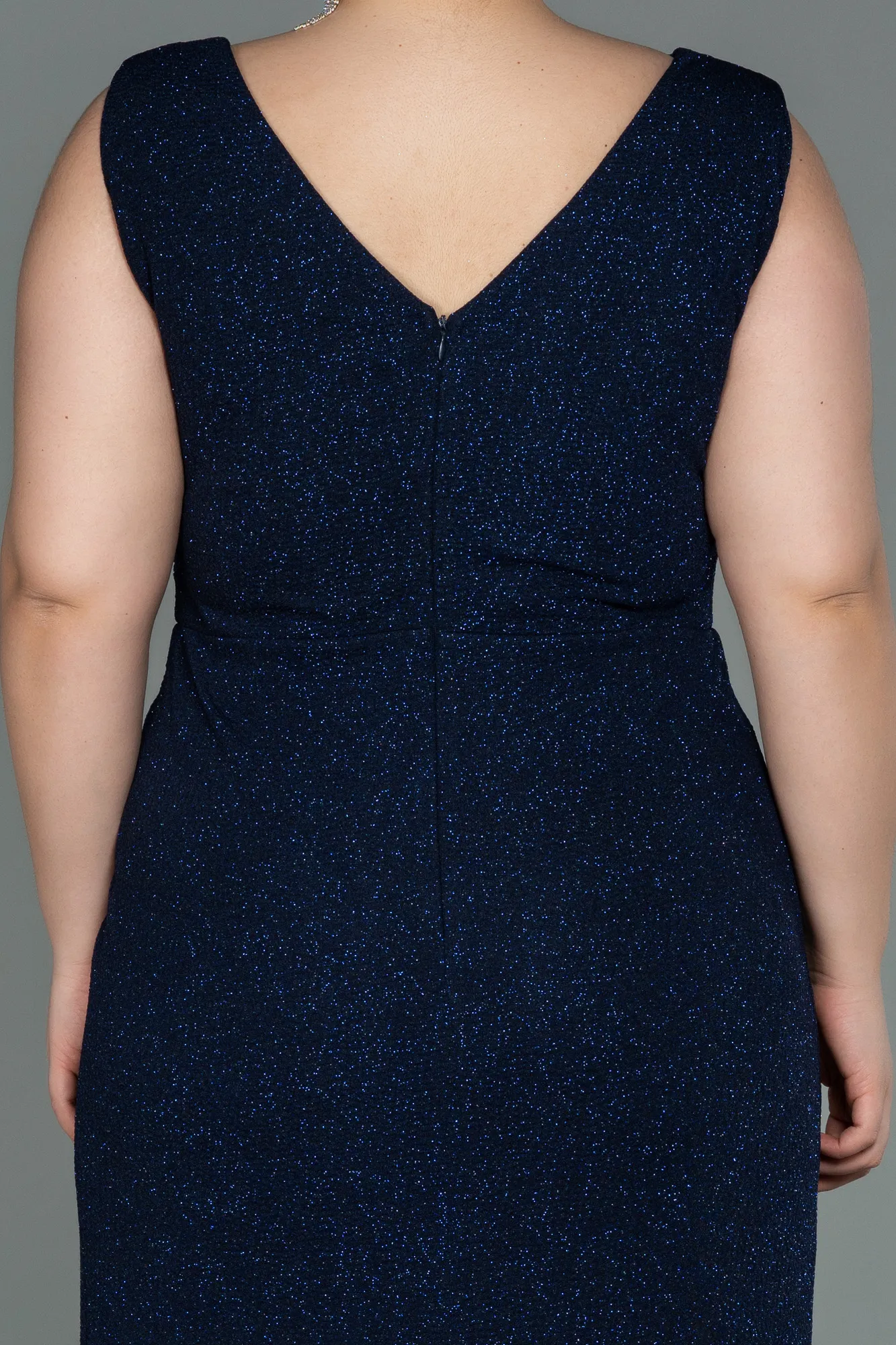 Navy Blue-Long Plus Size Evening Dress ABU3074