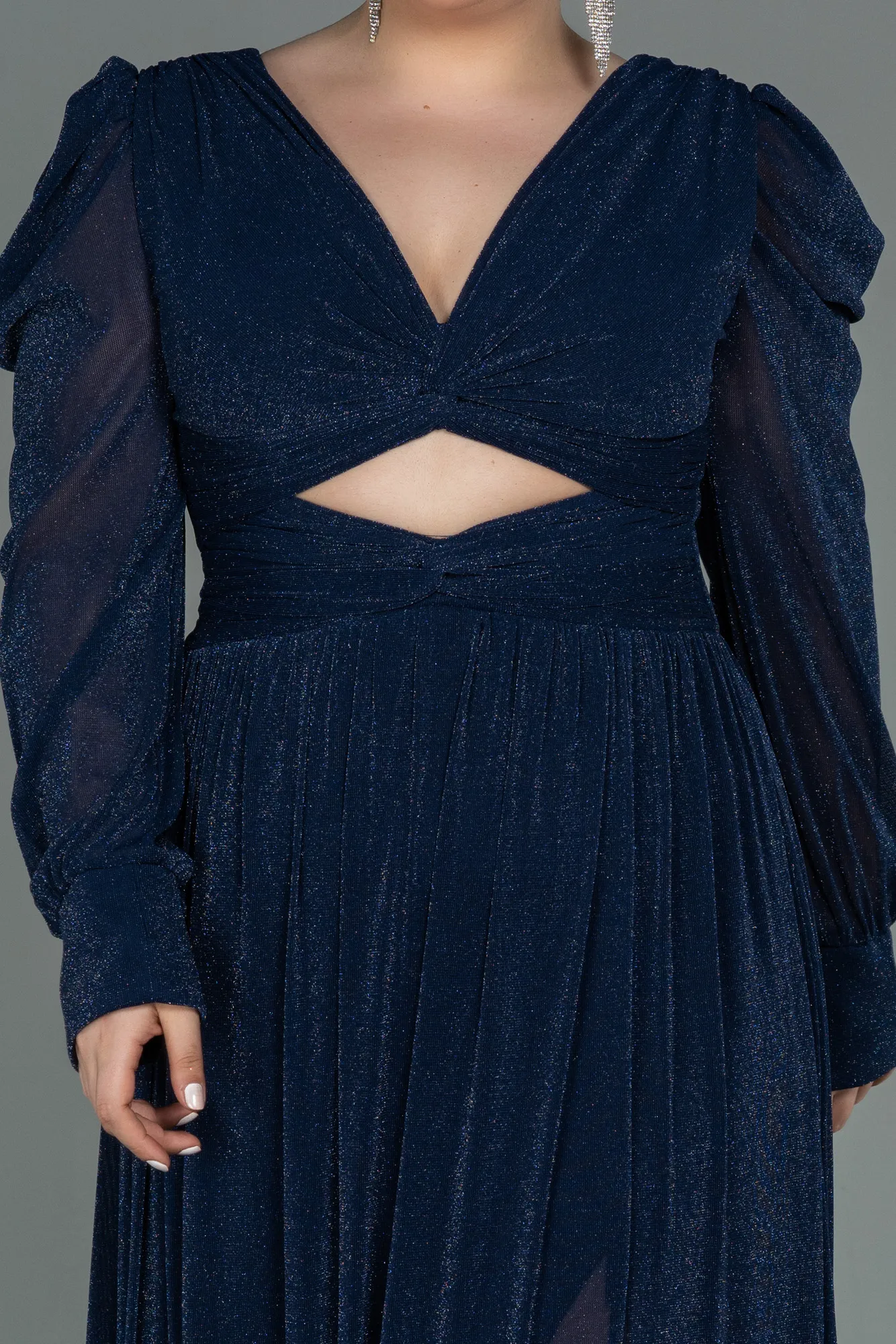 Navy Blue-Long Plus Size Evening Dress ABU3104