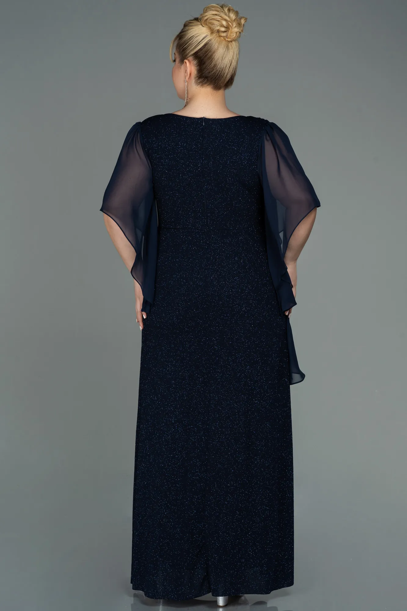 Navy Blue-Long Plus Size Evening Dress ABU3124