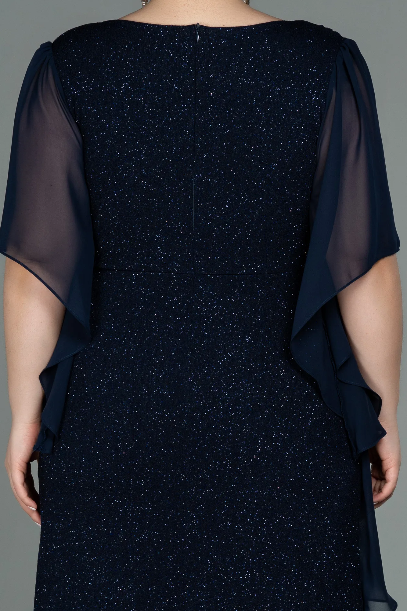 Navy Blue-Long Plus Size Evening Dress ABU3124