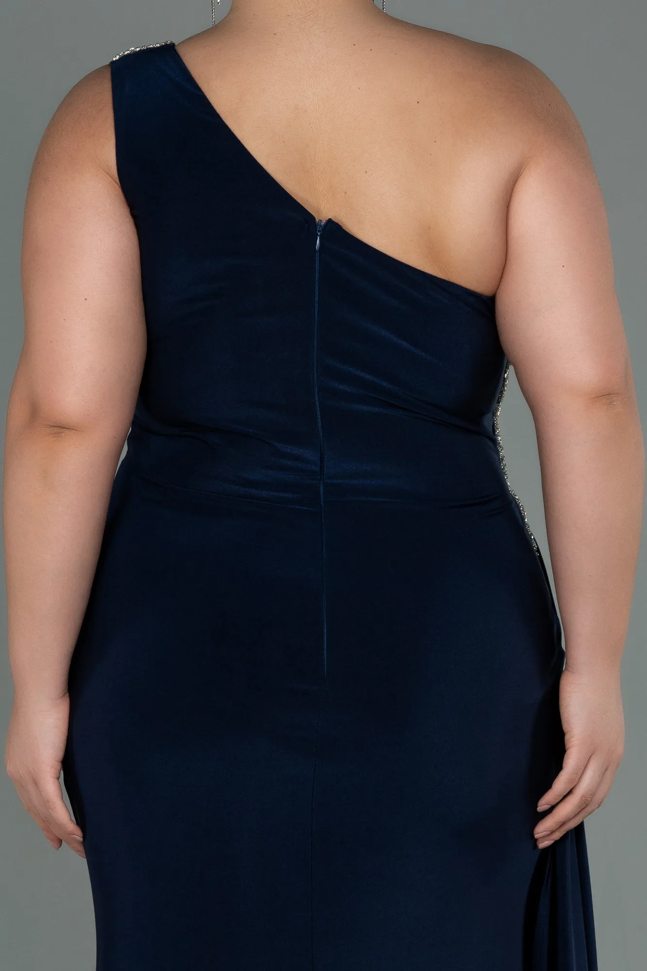 Navy Blue-Long Plus Size Evening Dress ABU3132